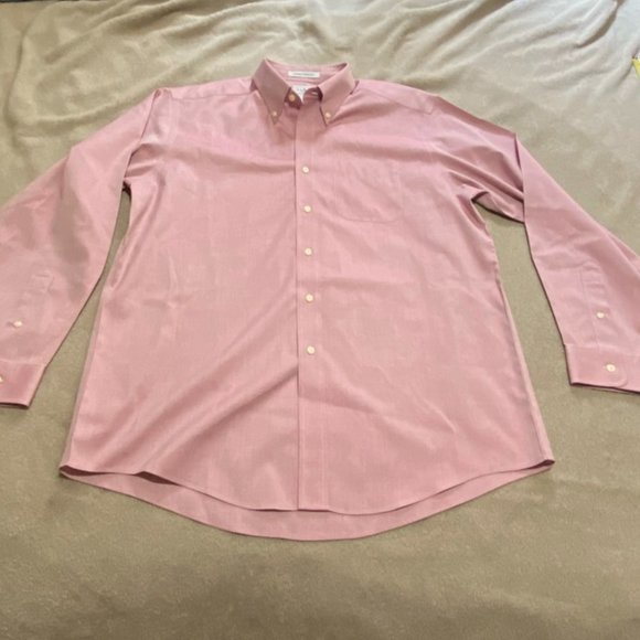 LL Bean Men's Button Up Shirt Pink Colored Large - Picture 1 of 8